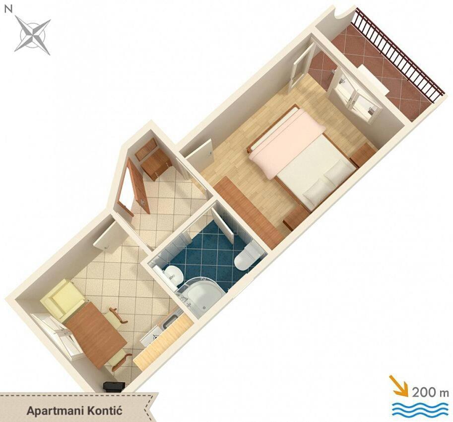 Apartmani Kontic Башка-Вода Экстерьер фото